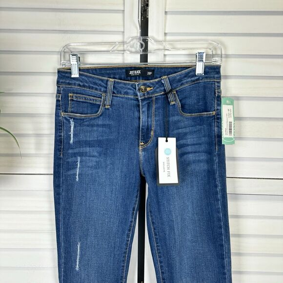 New Stitch Fix Just Black Ariana Distressed Bootcut Jean Medium Wash Size 28 Pet - Picture 2 of 9
